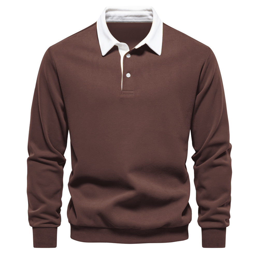 Herren Langarm Poloshirt mit elegantem Kragen und weichem Baumwollmix Heidi-Mode