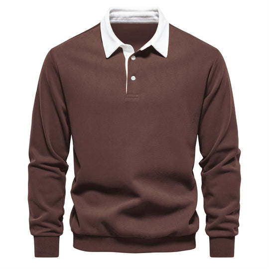 Herren Langarm Poloshirt mit elegantem Kragen und weichem Baumwollmix Heidi-Mode
