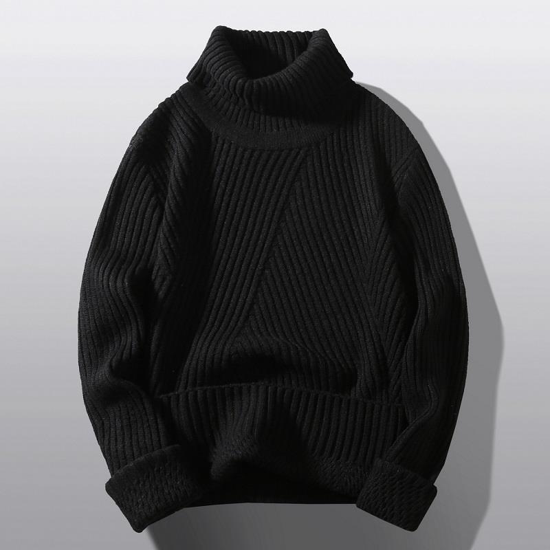 Damen Grobstrick-Rollkragenpullover mit aufwendigem Rippmuster Heidi-Mode