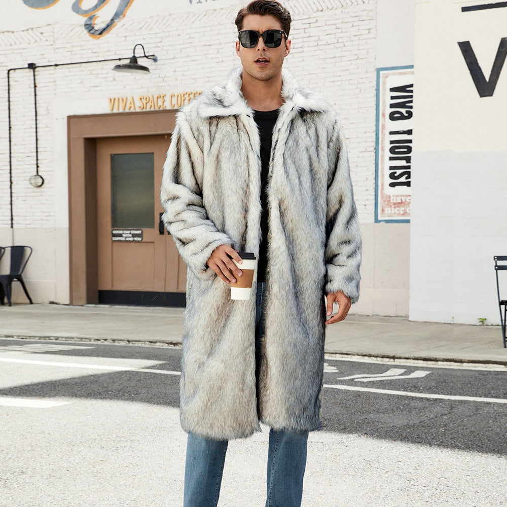 Herren Eleganter Kunstfell-Teddy-Mantel Heidi-Mode