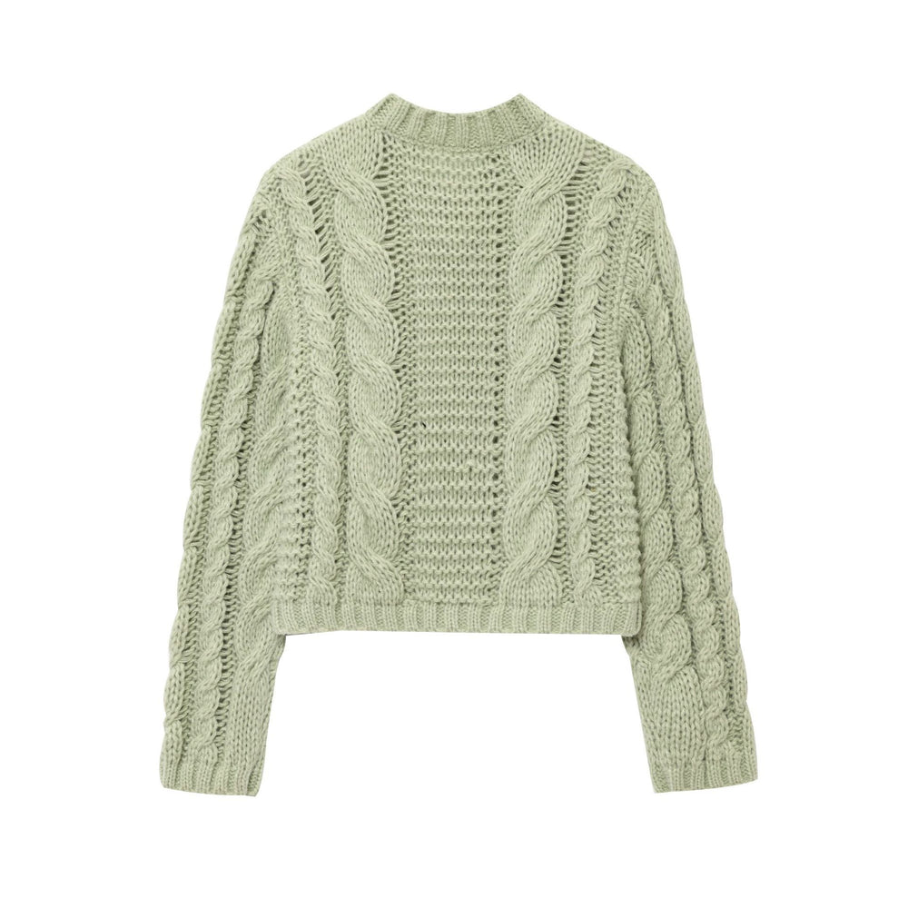 Damen cropped Strickjacke mit floralem Detail Heidi-Mode