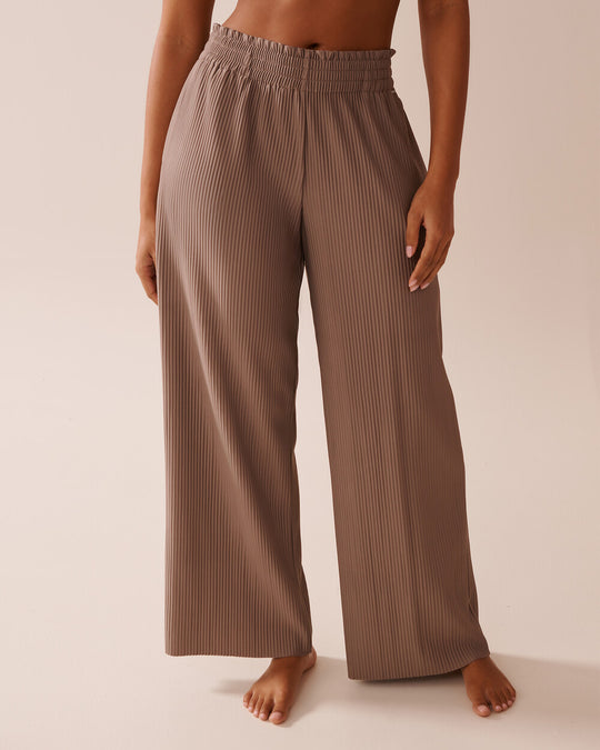 Damen Plissee-Hose mit elastischem Bund und Seitentaschen Heidi-Mode