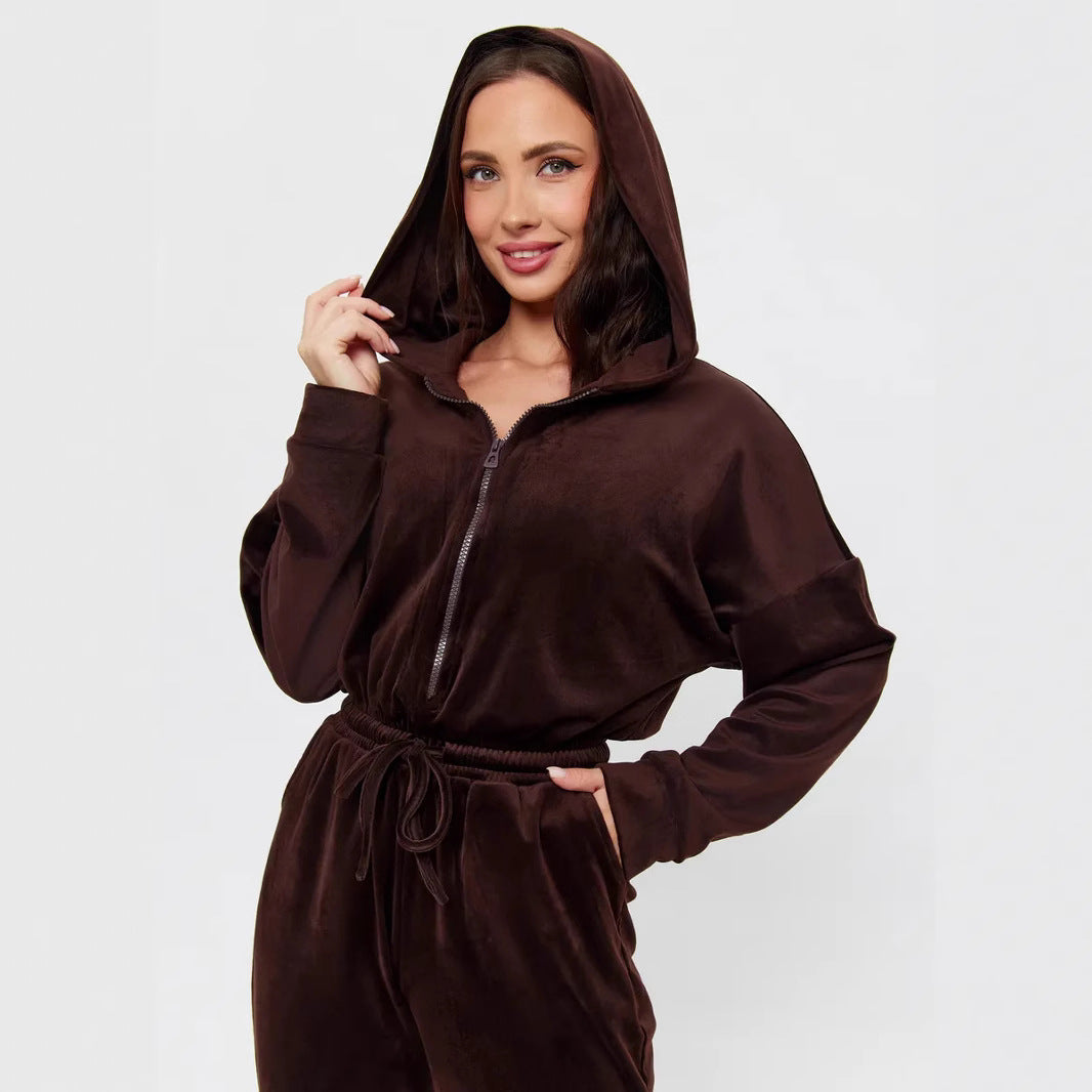 Damen stylischer Kapuzen-Jumpsuit Heidi-Mode