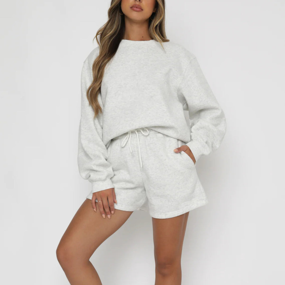 Damen Lässiges Sweater-Shorts-Set mit hohem Tragekomfort Heidi-Mode