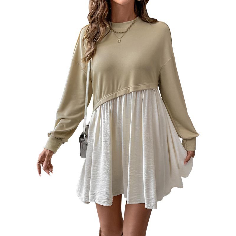 Damen Freizeitkleid mit lässigem Oberteil und fließendem Rock Heidi-Mode