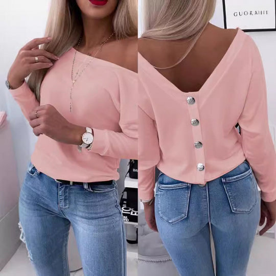 Damen Off-Shoulder Freizeit Pullover Top Heidi-Mode