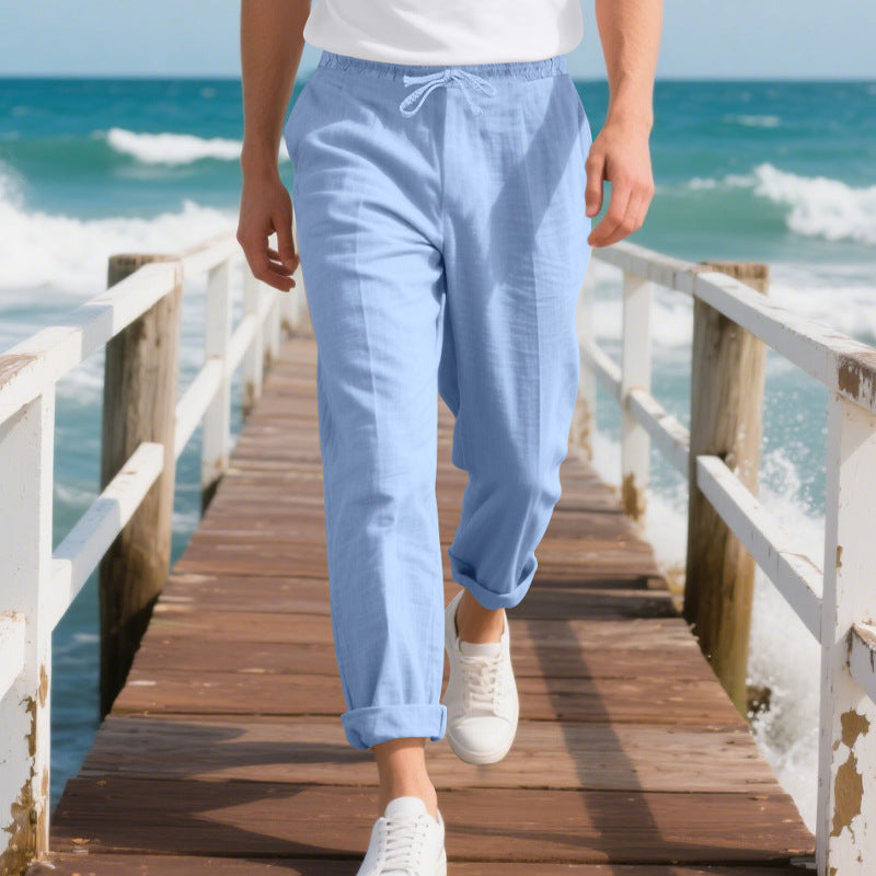 Herren Bequeme Strandhose mit verstellbarem Kordelzug Heidi-Mode