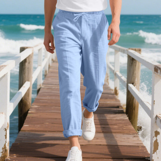 Herren Bequeme Strandhose mit verstellbarem Kordelzug Heidi-Mode