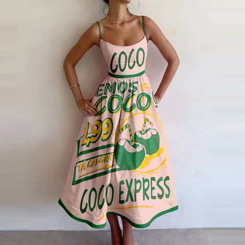 Heidi Mode | Einfarbiges Kleid mit U-Ausschnitt und Strapsen