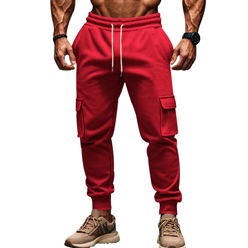 Herren Cargo-Jogginghose mit elastischem Bund und multifunktionalen Taschen Heidi-Mode