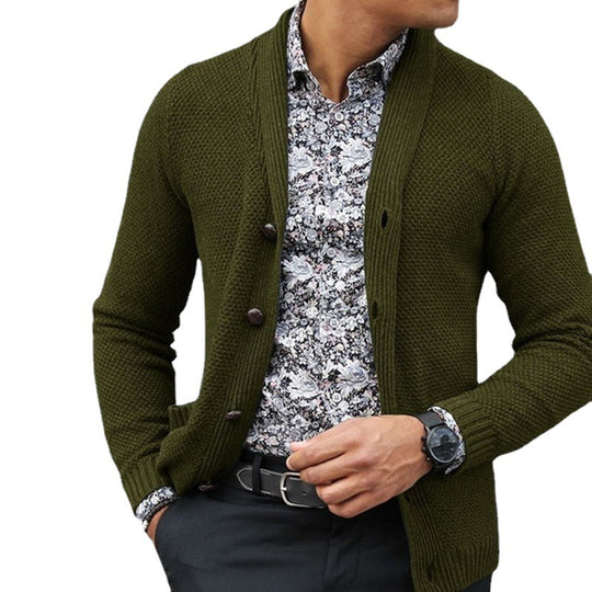 Herren Strickjacke mit strukturiertem Muster und eleganten Knopfdetails Heidi-Mode