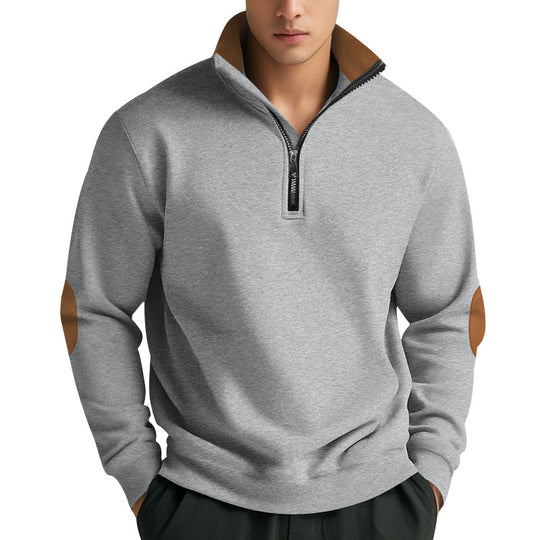 Herren Sweatshirt mit hochwertigem Stehkragen und eleganten akzenten Heidi-Mode