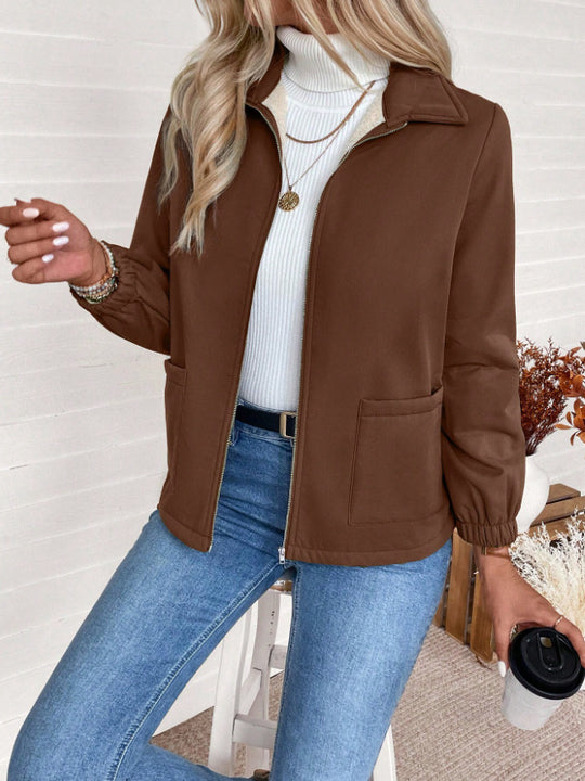 Damen Freizeitjacke mit Frontreißverschluss und praktischen Taschen Heidi-Mode
