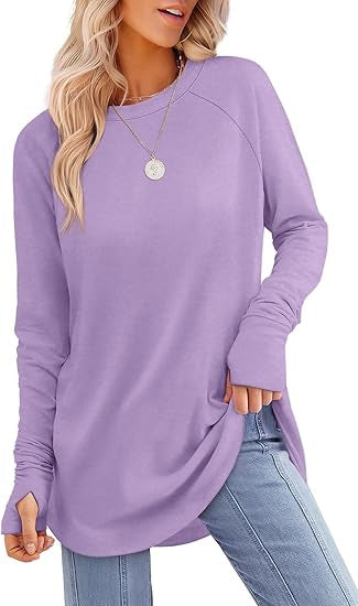 Damen lässiger Langarmshirt mit modernem Schnitt Heidi-Mode