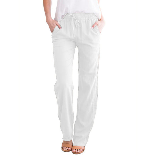 Damen Weite Hose mit elastischem Bund und praktischen Seitentaschen Heidi-Mode