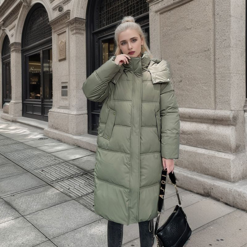 Damen langärmliger Puffer-Mantel mit isolierender Fütterung und verstellbarer Kapuze Heidi-Mode