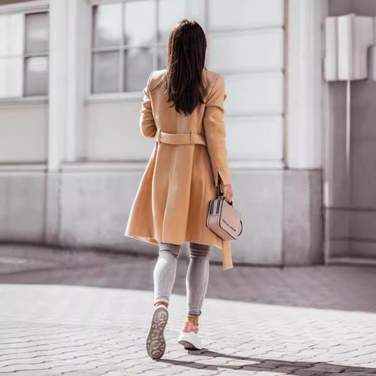 Damen Eleganter Woll-Trenchcoat Heidi-Mode