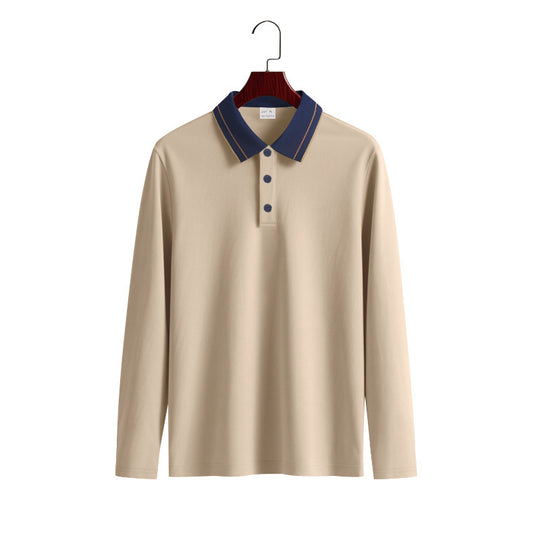 Herren Langarm-Poloshirt aus weichem Baumwollmix mit strukturiertem Kragen Heidi-Mode