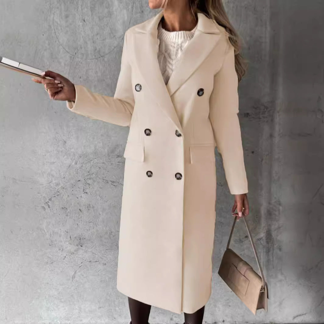 Damen Eleganter doppelt-gesetzter Trenchcoat Heidi-Mode