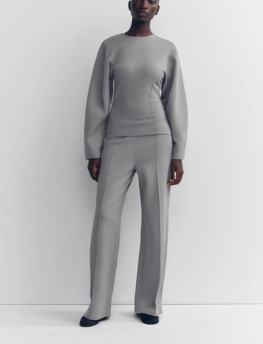 Damen Modisches Oversized-Set mit Ballonärmeln und eleganten Schnitt Heidi-Mode