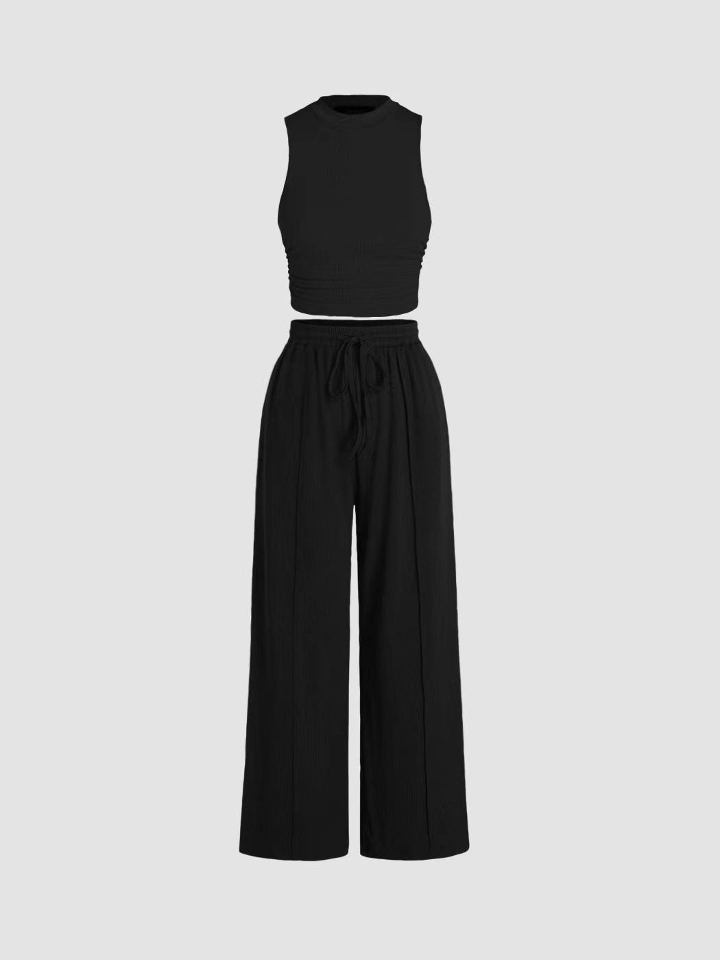 Damen lässiges Oberteil und weit geschnittene Hose Set Heidi-Mode