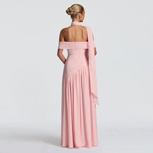 Damen Abendkleid mit schickem Schulterfreies Design und hohem Schlitz Heidi-Mode