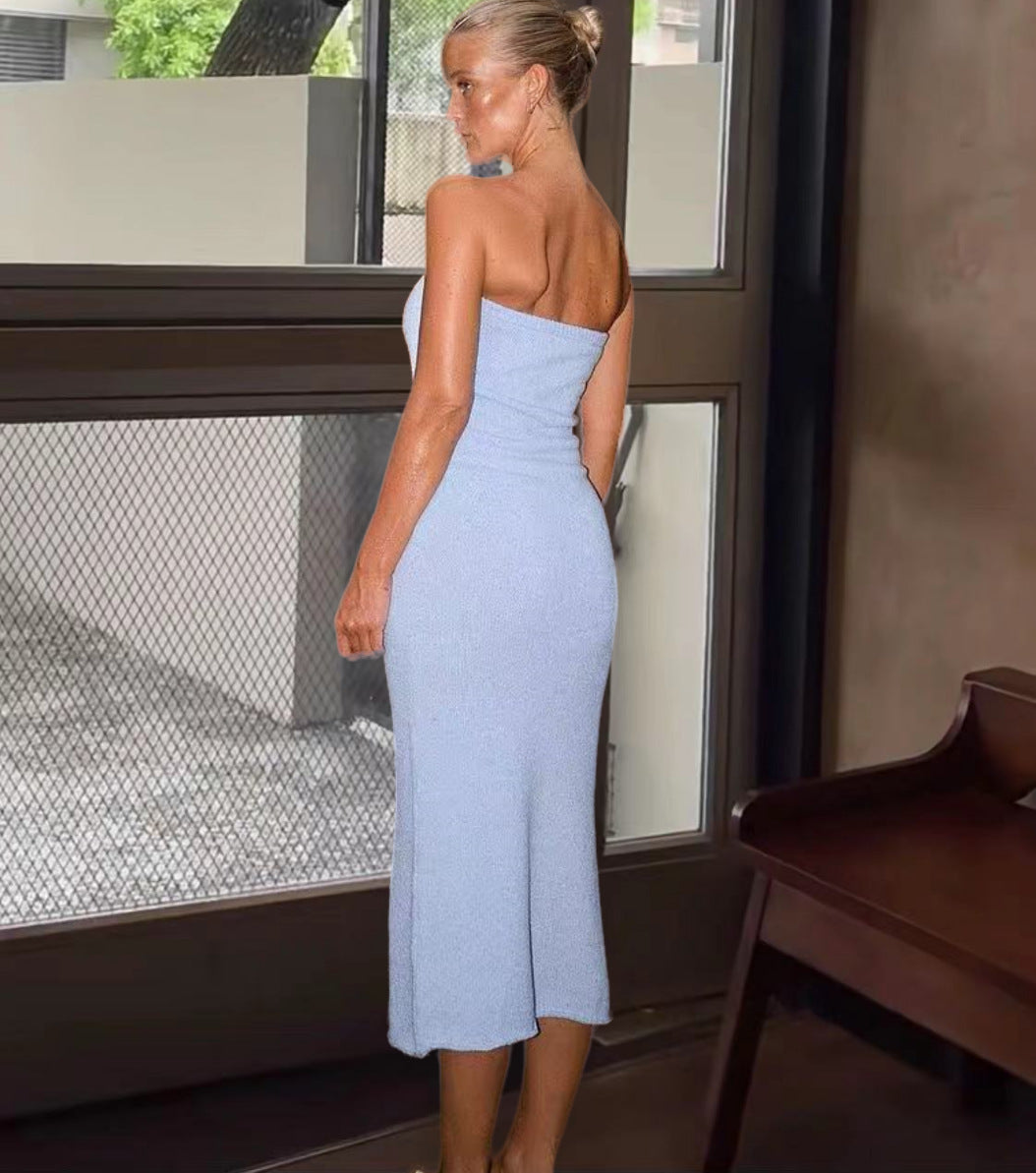 Damen Figurbetontes Wickelkleid mit tiefem Ausschnitt Heidi-Mode