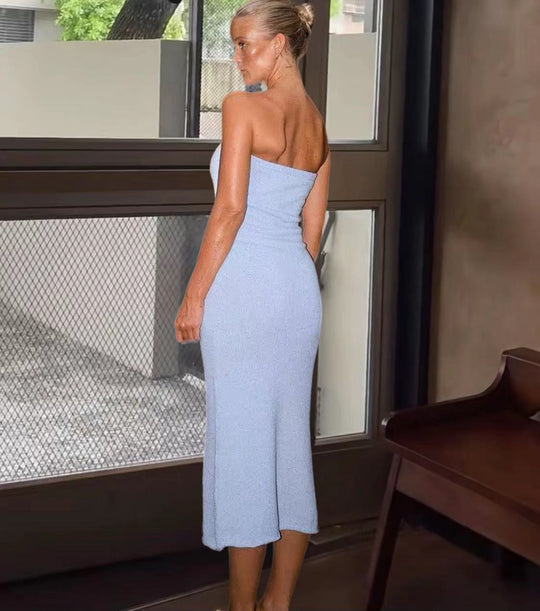 Damen Figurbetontes Wickelkleid mit tiefem Ausschnitt Heidi-Mode