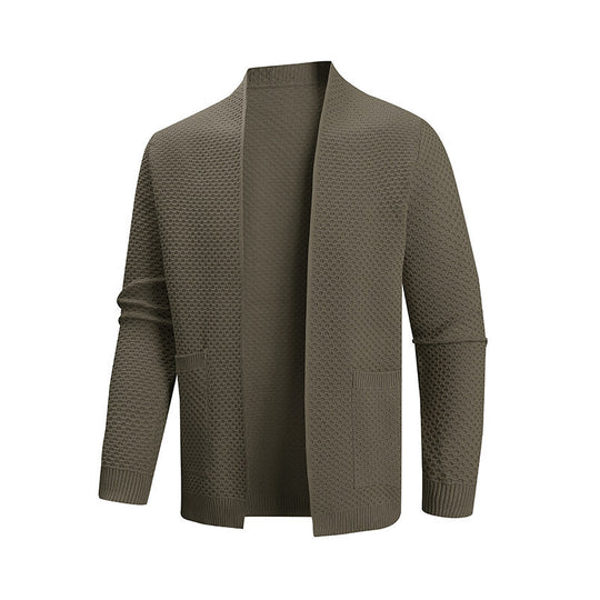 Herren Strickjacke mit offenem Kragen Heidi-Mode