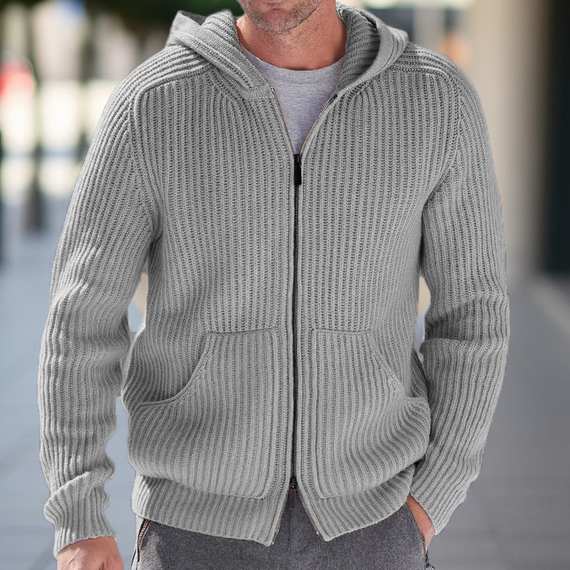 Herren Strickjacke mit strukturierter Oberfläche und praktischen Taschen Heidi-Mode