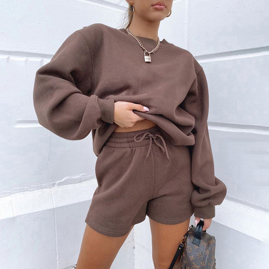 Damen Lässiges Sweater-Shorts-Set mit hohem Tragekomfort Heidi-Mode