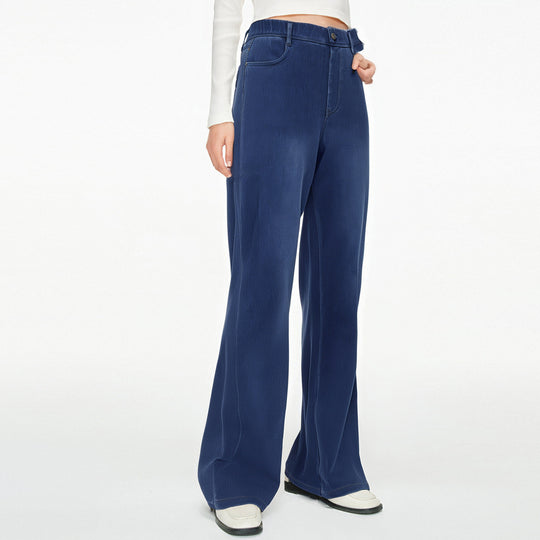 Damen weite Jeanshose mit hohen Bündchen und komfortablem Schnitt Heidi-Mode