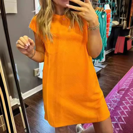 Damen lässiges T-Shirt-Kleid mit einem stilvollen strukturierten Design Heidi-Mode