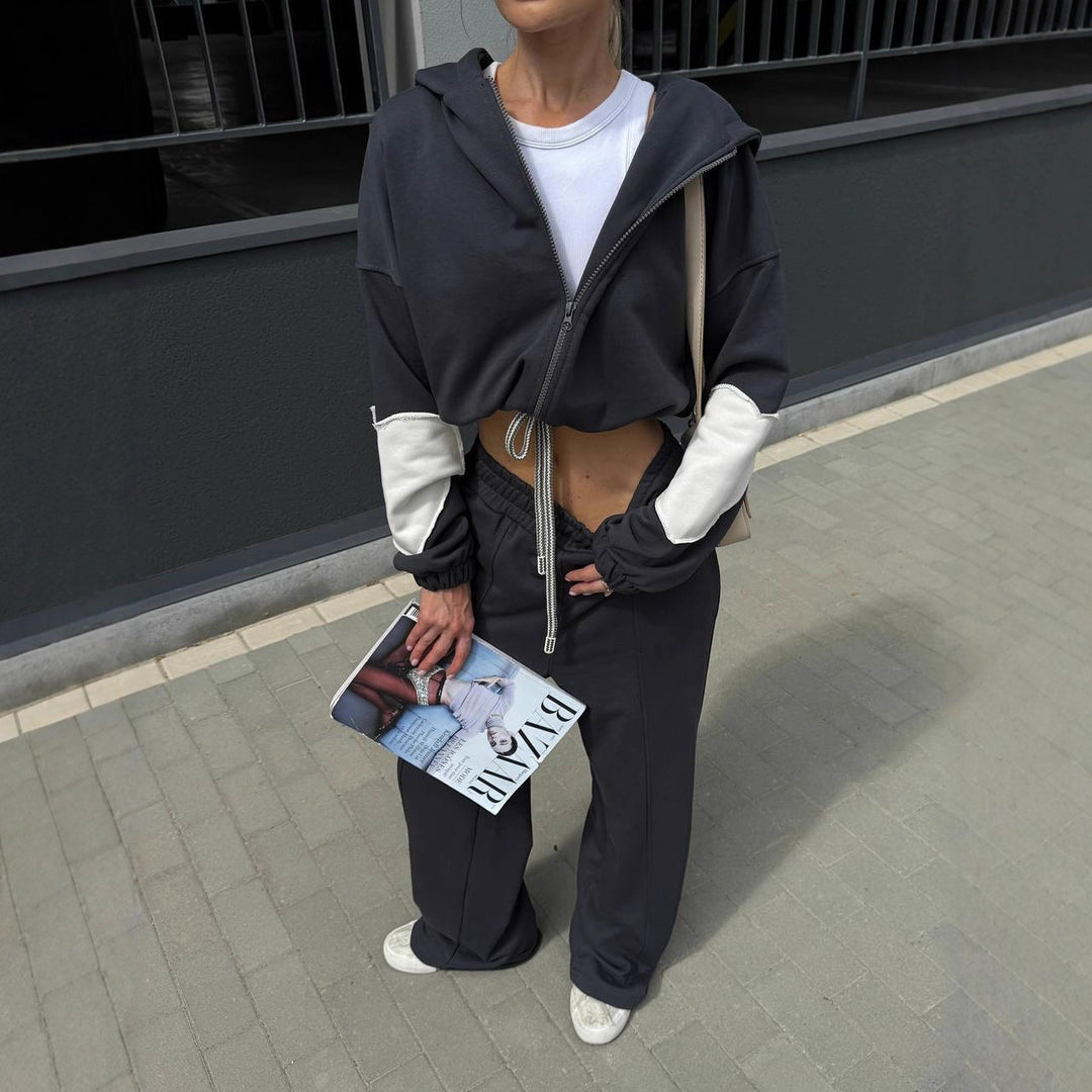 Damen Sportliches Freizeit Ensemble mit lässigem Schnitt und einem modernen Hoodie Heidi-Mode