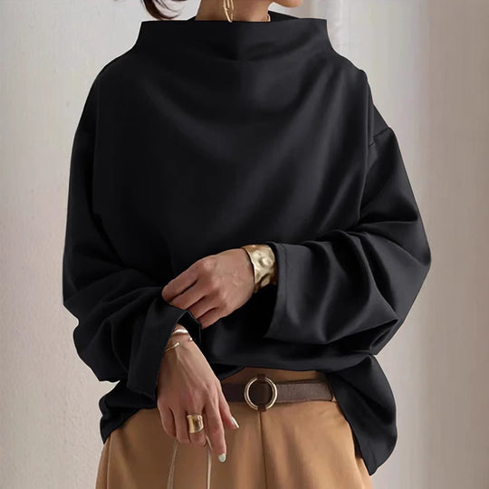 Damen oversized Pullover mit speziellem Kragen und lässigem Schnitt Heidi-Mode