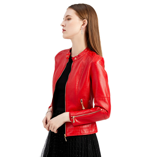 Damen modische Faux jacke mit minimalistischen Akzenten Heidi-Mode