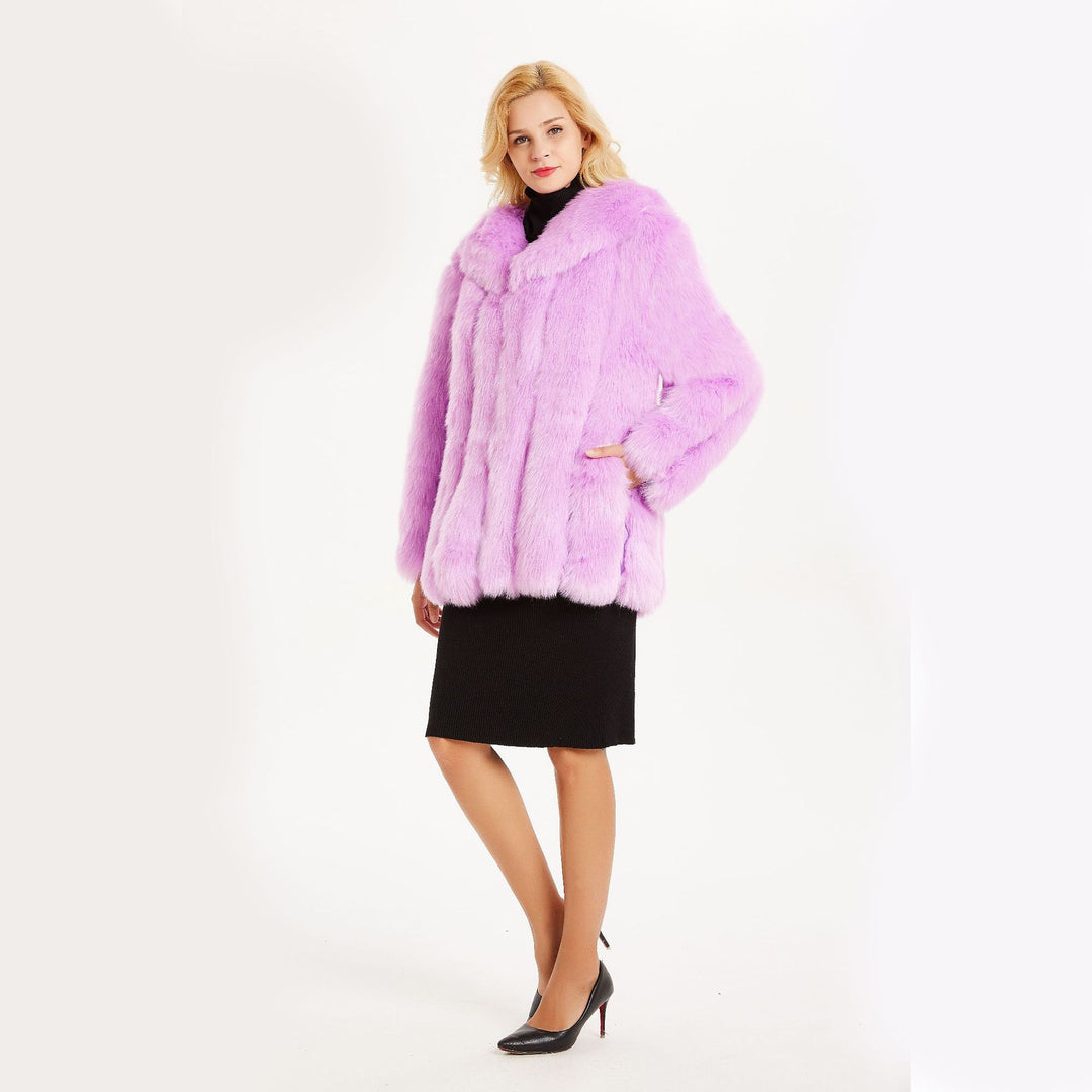 Damen Luxuriöse Kunstfelljacke mit voluminösen Ärmeln Heidi-Mode