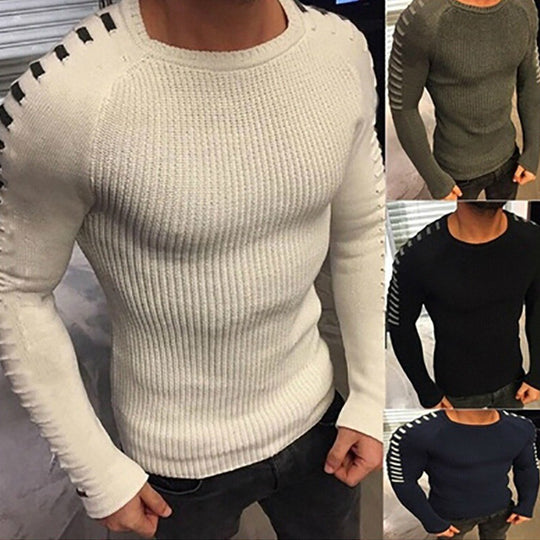 Herren strukturierter Pullover mit modernem Schnitt und kreativen Details Heidi-Mode
