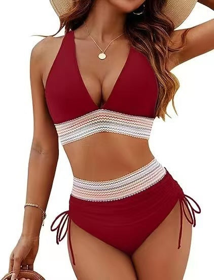 Damen Bikinis mit hoch tailliertem Schnitt und modischen Details Heidi-Mode