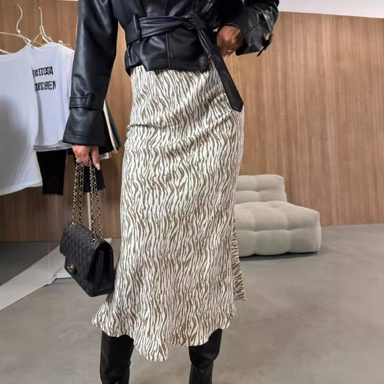 Damen modische Kunstlederjacke mit Gürtel und strukturierter Optik Heidi-Mode
