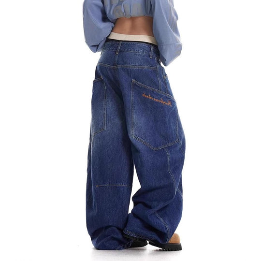 Damen Baggy-Jeans mit weitem Schnitt und praktischen Cargotaschen Heidi-Mode