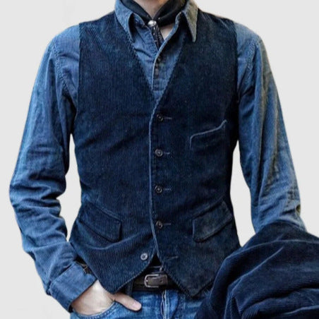 Herren Weste im klassischen Kord-Design mit eleganten Taschen und hochwertiger Verarbeitung Heidi-Mode