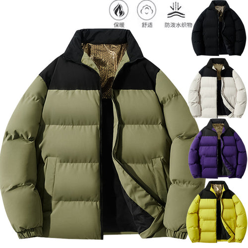 Herren isolierte Steppjacke mit hohem Kragen und praktischen Taschen Heidi-Mode