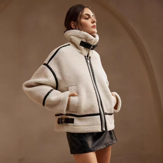 Damen Steppjacke mit hohem Kragen und Taschen Heidi-Mode