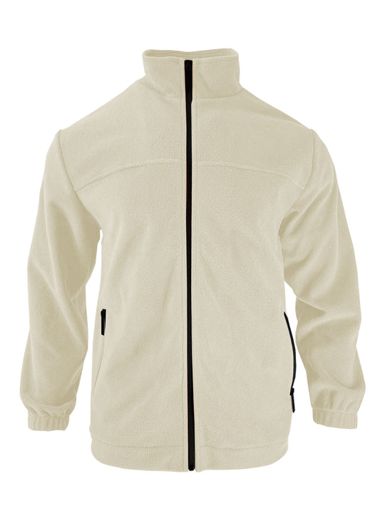 Herren Fleecejacke mit hohem Kragen und praktischen Reißverschlusstaschen Heidi-Mode