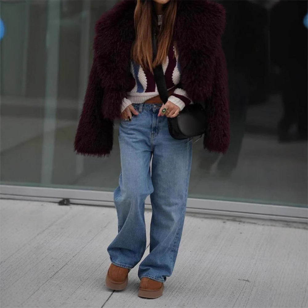 Damen Kunstfellmantel im modischen Oversized-Schnitt Heidi-Mode