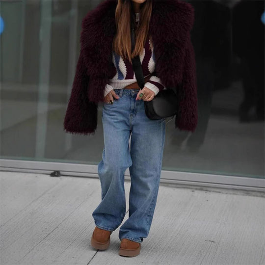 Damen Kunstfellmantel im modischen Oversized-Schnitt Heidi-Mode