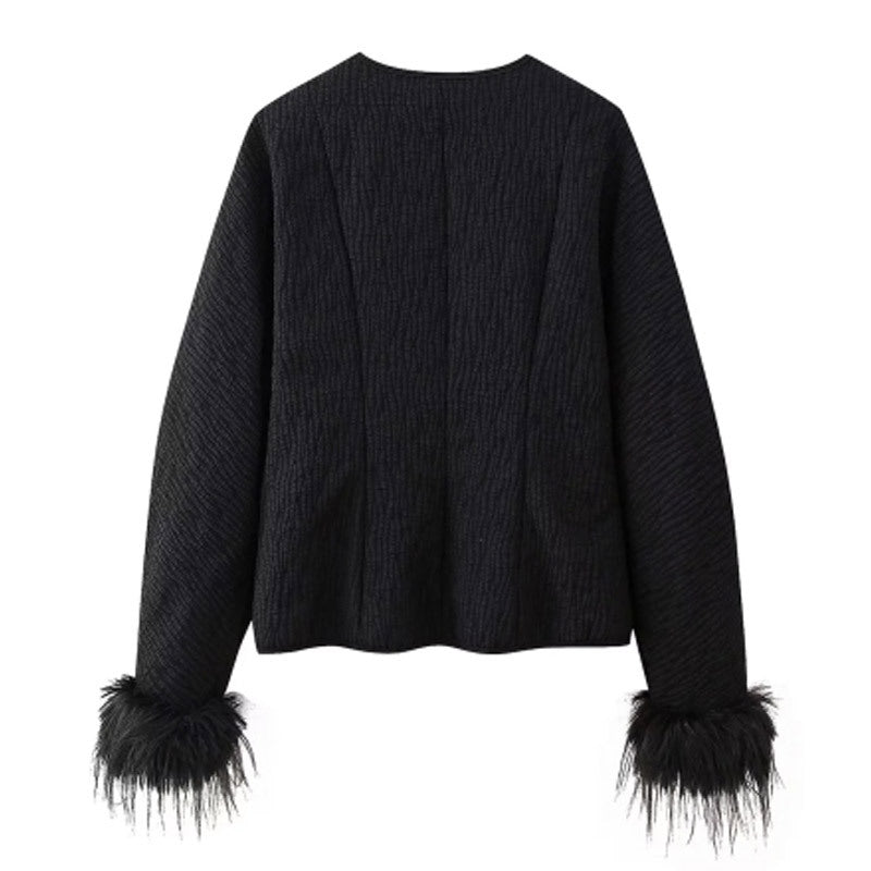 Damen Jacke mit Volantdetails und plissierter Struktur Heidi-Mode