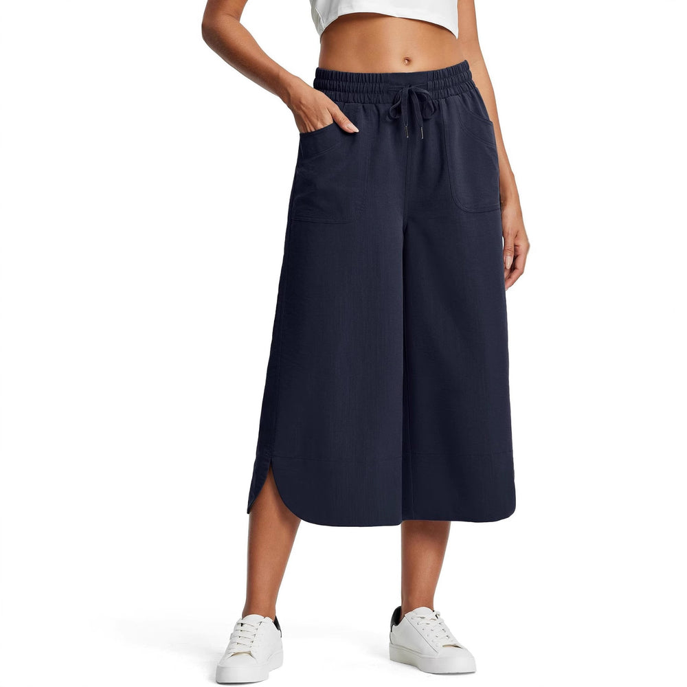 Damen lässige Culotte mit elastischem Bund und praktischen Seitentaschen Heidi-Mode