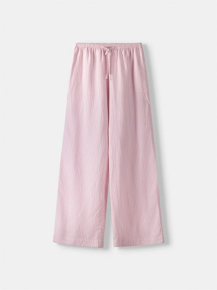 Damen Weite Sommerhose mit komfortablem Gummibund und Streifenmuster Heidi-Mode